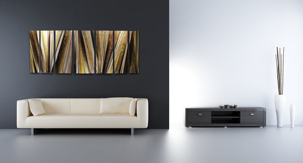 "Infinite Abyss" 68"x24" Earthtone Large Modern Abstract Metal Wall Art Sculpture