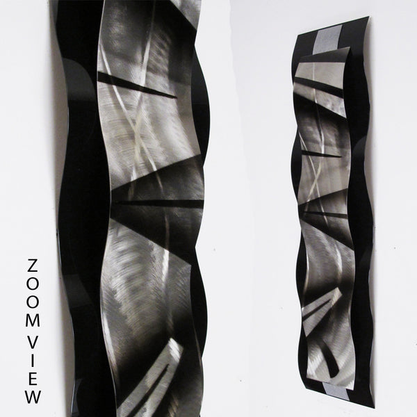 Rhythmic Curves Metal Wall Sculpture - Black Graphic