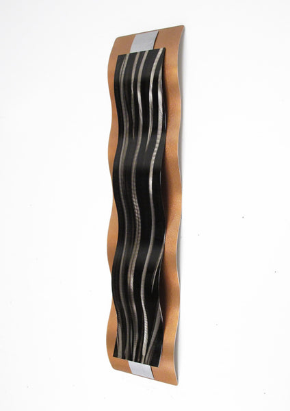 Elegant copper colored wall decor on white background