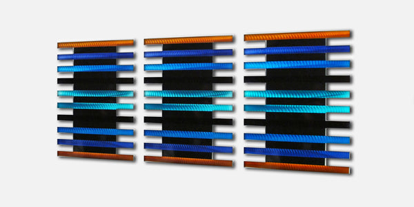 large metal wall sculpture angled left