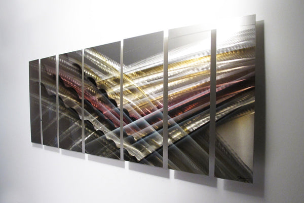 "ShockWave" Contemporary Abstract Metal Wall Art Panels 68"x24"