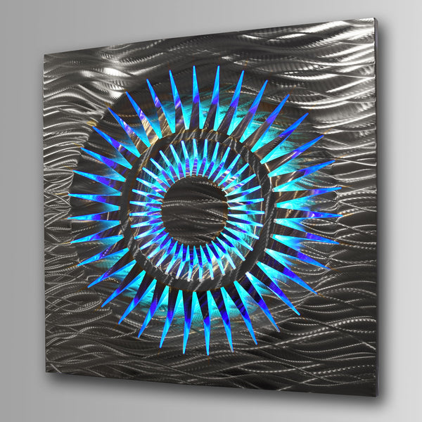 "Eclipse" Extra Large LED Lighted Geometric 40" x 40" Metal Wall Art