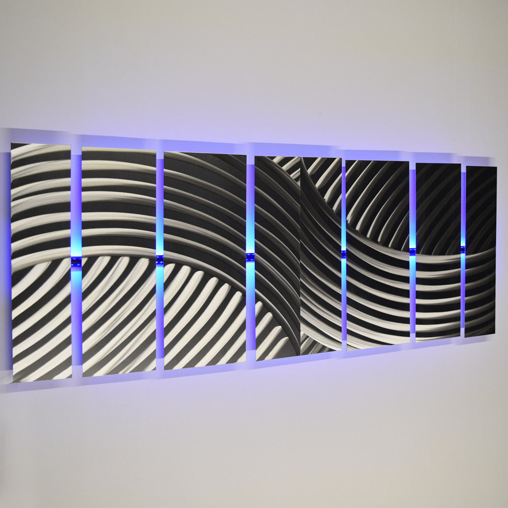 Metal Wall Art with Infused Color Changing LED Lights - DV8 Studio