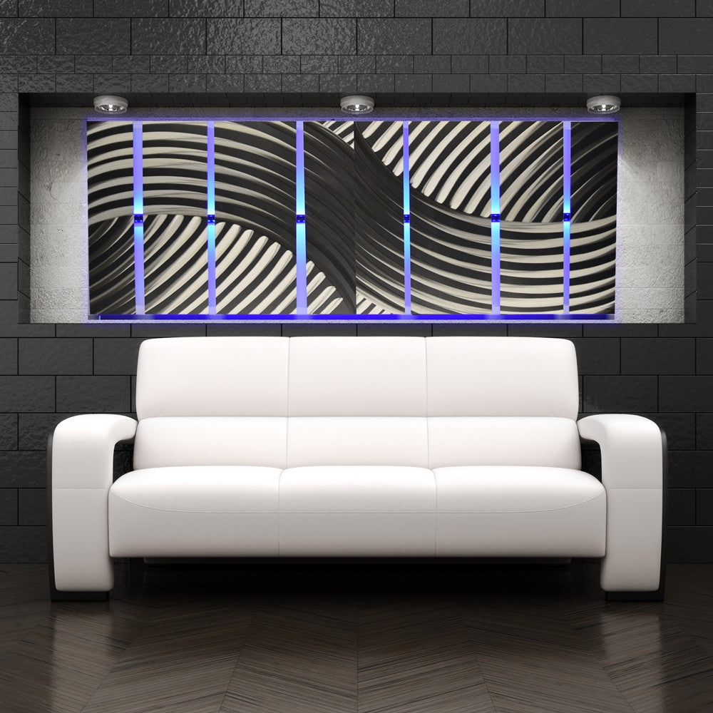 Metal Wall Art with Infused Color Changing LED Lights - DV8 Studio