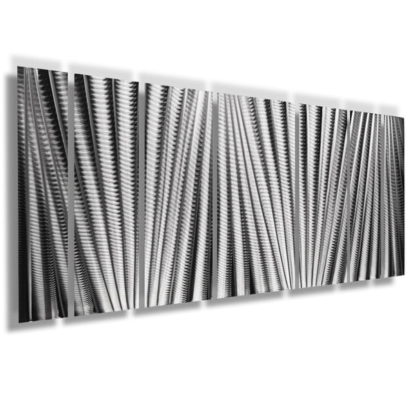 "A12P Main Attraction" 68"x24" Silver Aluminum Large Modern Abstract Metal Wall Art Sculpture