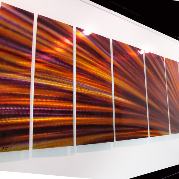 Red And Orange Contemporary Metal Wall Art