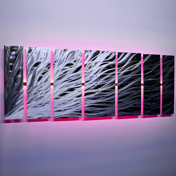 Lighted Metal Wall Art "Silver Rush LED" (See Video!)