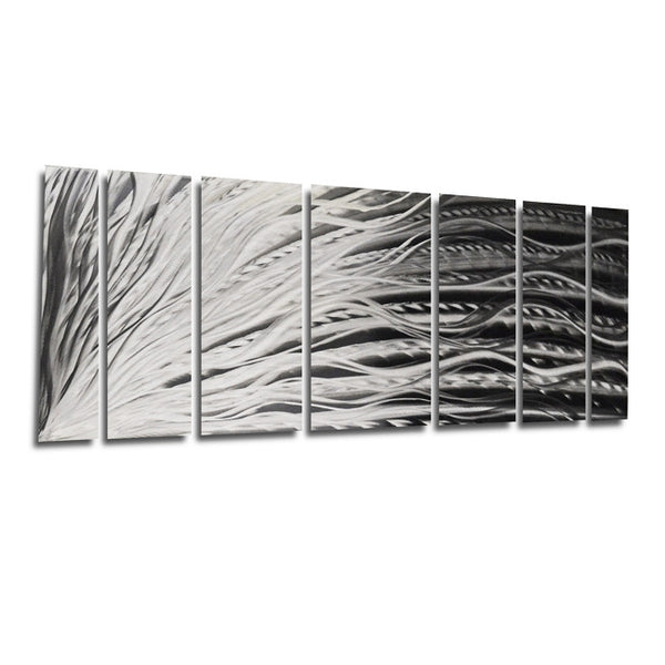 "Silver Rush" 66"x 24" Silver Modern Art Panels