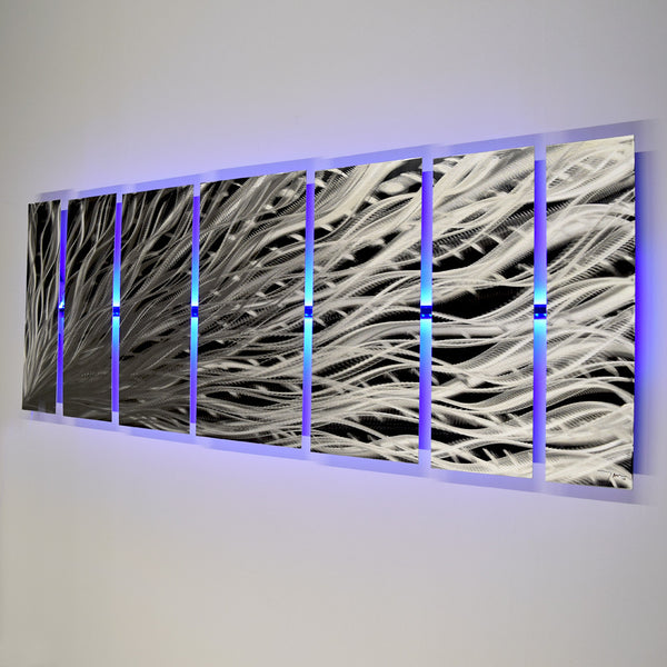 Lighted Metal Wall Art "Silver Rush LED" (See Video!)