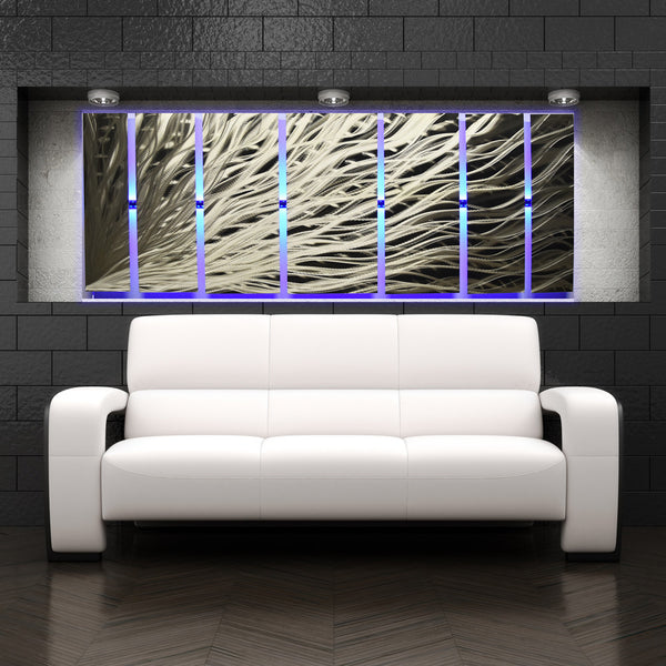 Lighted Metal Wall Art "Silver Rush LED" (See Video!)
