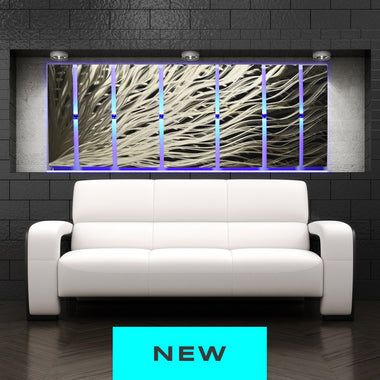 Lighted Metal Wall Art "Silver Rush LED" (See Video!)
