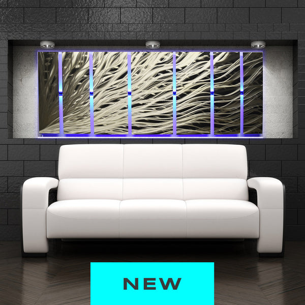 Lighted Metal Wall Art "Silver Rush LED" (See Video!)