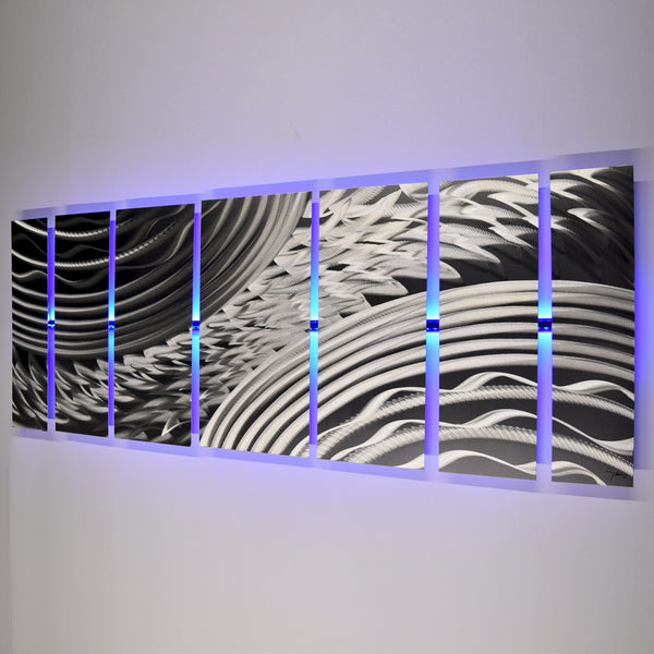 "Silver Storm LED SP" Lighted Metal Wall Art Smartphone Wifi Controlled