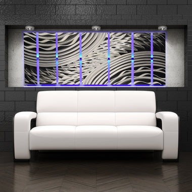 "Silver Storm LED SP" Lighted Metal Wall Art Smartphone Wifi Controlled