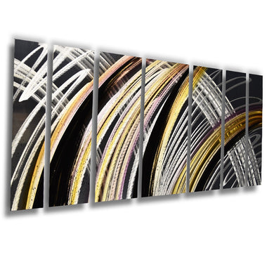 "Solar Flare" 68"x24" Large Modern Abstract Metal Wall Art Sculpture Gold Purple