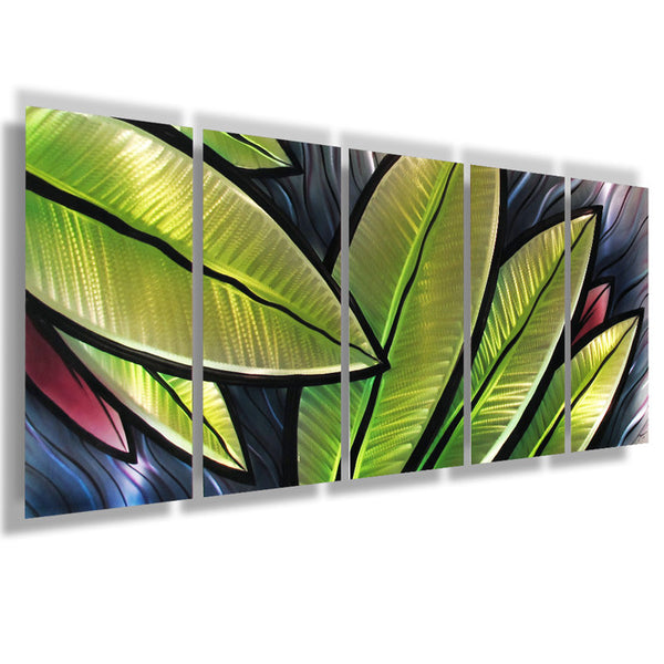 Tropical Leaf Contemporary Metal Wall Art