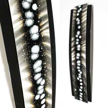 "Tuxedo" - Silver / Black" 23"x6"x2" Aluminum Modern Abstract Metal Wall Art Sculpture