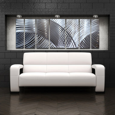 "Unique Perspective" 68"x24" Silver Aluminum Large Modern Abstract Metal Wall Art Sculpture