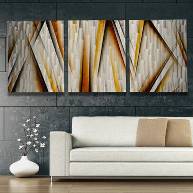 XL 76"x30" "Vanishing Point" Metal Wall Art - Modern Abstract Sculpture Contemporary Painting - Home Decor