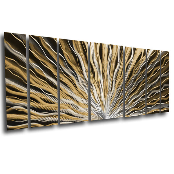 "Vibration" Large Modern Contemporary Metal Wall Art Sculpture - Brown Neutral