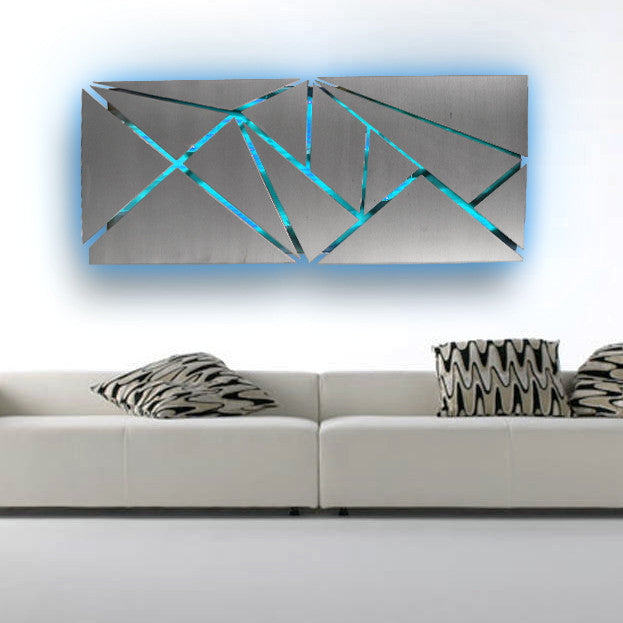 Fracture Lighted Metal Wall Art Sculpture with LED Color Changing