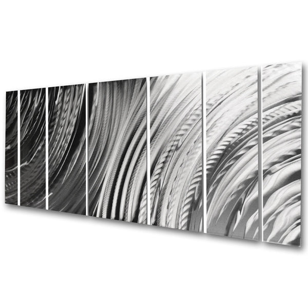 "Tranquility" 68"x24" Silver Aluminum Large Modern Abstract Metal Wall Art Sculpture