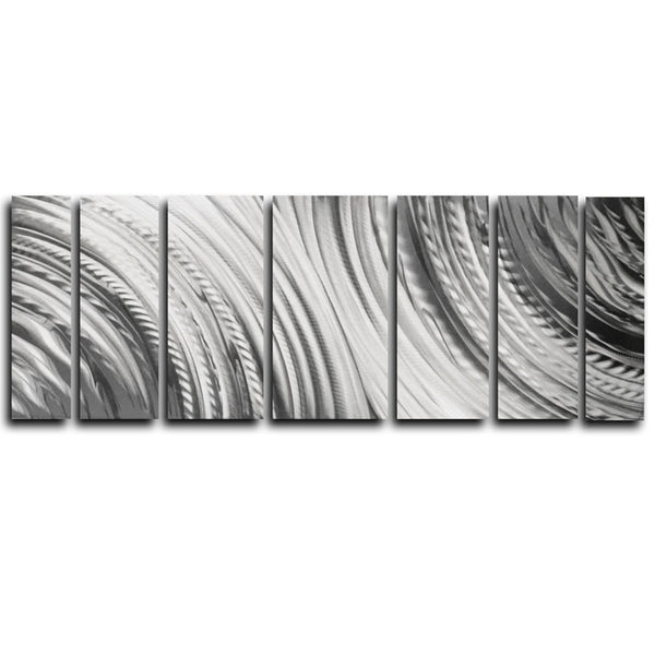 "Tranquility" 68"x24" Silver Aluminum Large Modern Abstract Metal Wall Art Sculpture