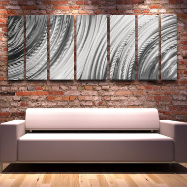 Silver Large Contemporary Metal Wall Art