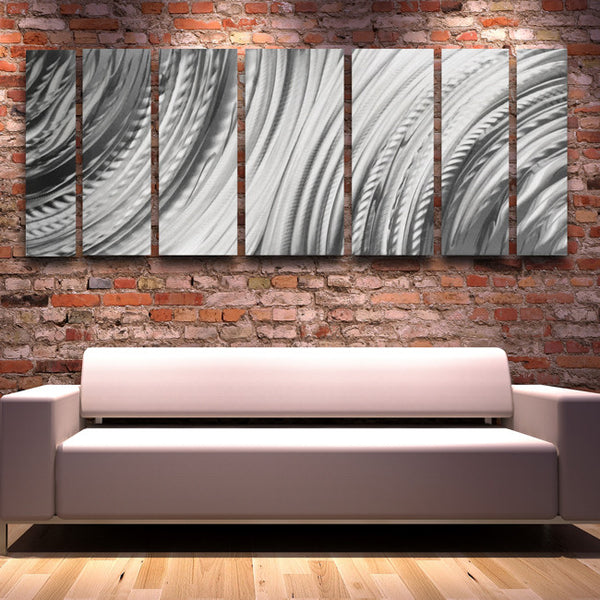 Silver Large Contemporary Metal Wall Art